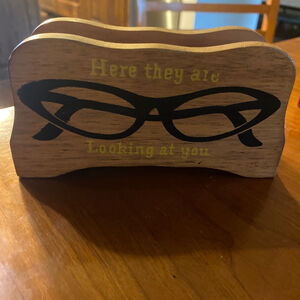 Retro-Vintage Wooden cat eye glasses holder spec rest made in Japan